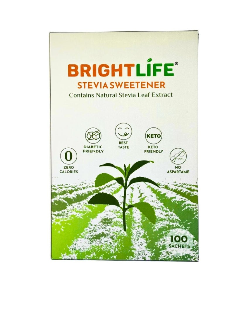 BRIGHTLIFE STEVIA SWEETENER 100 Sachets - Image 1